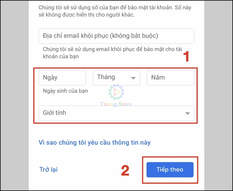 Bổ Sung Thông Tin Cá Nhân Cho Tài Khoản Google