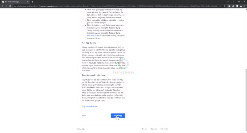 Đồng Ý Các Điều Khoản Của Dịch Vụ Google 