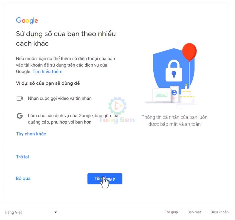 Đồng Ý Các Điều Khoản Của Dịch Vụ Google