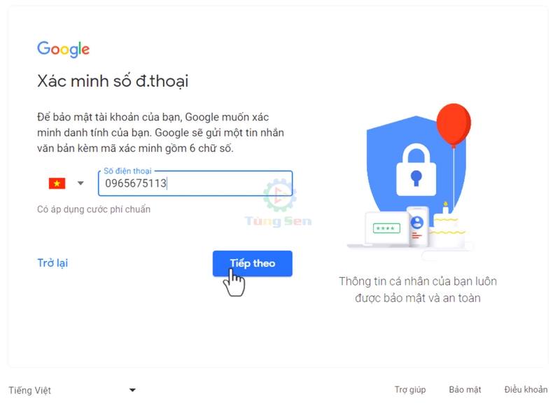 Nhập Số Điện Thoại Để Xác Minh Tài Khoản Google