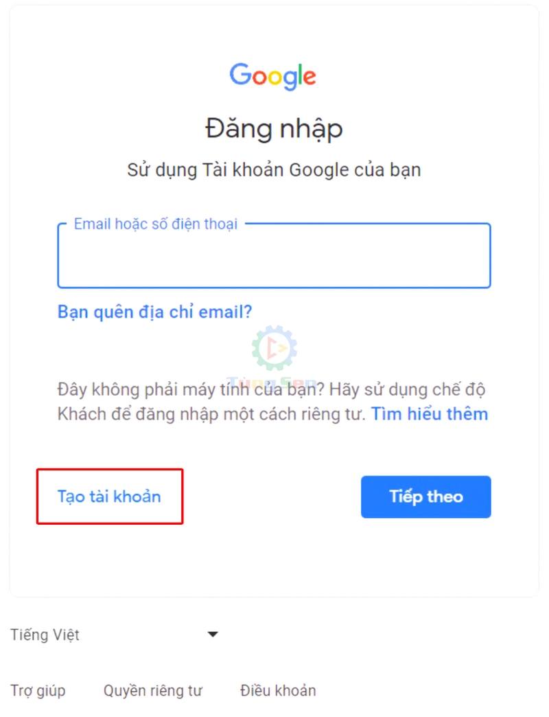 Tạo Tài Khoản Google