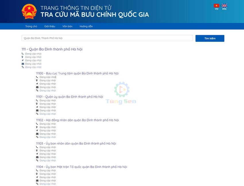 Zipcode Quận Ba Đình, Thành Phố Hà Nội